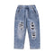 Children's Perforated Patch Jeans